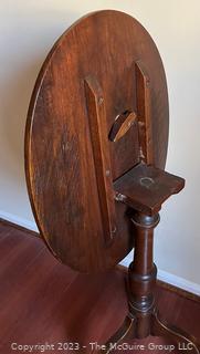 Antique Dark Oak Tilt-Top Tripod Table