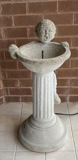 Small Concrete Garden Fountain with Little Boy. Measures 14 x 30" Tall