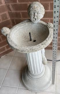 Small Concrete Garden Fountain with Little Boy. Measures 14 x 30" Tall