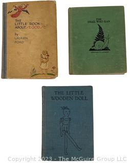 Three (3) Vintage Children's Books Including The Little Wooden Doll.