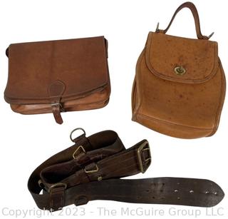 Two (2) Leather Handbags and Belt