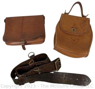 Two (2) Leather Handbags and Belt