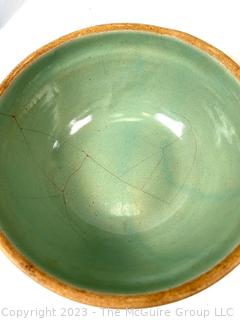 Three (3) Pieces of Mid Century Pottery Dishware, All with Cracks and Repairs. 