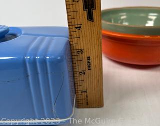 Three (3) Pieces of Mid Century Pottery Dishware, All with Cracks and Repairs. 