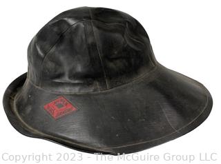 Vintage Black Rubber Diamond Miner Hat
