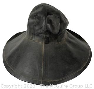 Vintage Black Rubber Diamond Miner Hat
