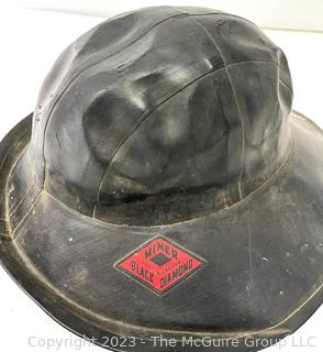 Vintage Black Rubber Diamond Miner Hat
