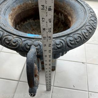 Heavy Cast Iron Urn Garden Planter.  Measures 15" Tall