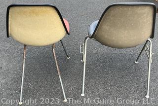 Two (2) Mid Century Modern DSX Chairs by Eames for Herman Miller.  Stamped Property of US Government.   Measures 18w x 21.5d x 33"h