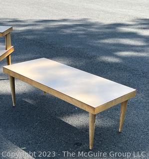 Two (2) Pieces of Mersman Mid Century Modern Blonde Furniture Including Two Tier End Table and Matching Coffee Table.