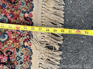 Machine Woven Wool Area Rug.  Measures 35 x 70"