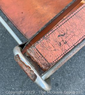 Marcel Breuer Wassily Style Leather Strap Chair.  Damaged. Straps need repair.   Measures 28w x 31d x 28.5"h