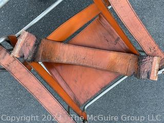 Marcel Breuer Wassily Style Leather Strap Chair.  Damaged. Straps need repair.   Measures 28w x 31d x 28.5"h