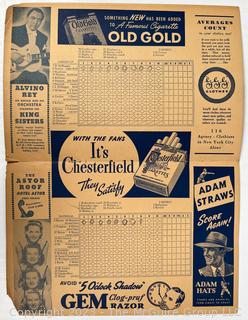 July 6, 1942 Official Scorecard New York Giants, Baseball