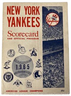 1965 New York Yankees Scorecard