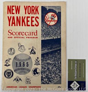 1965 New York Yankees Scorecard