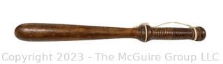 Police Officer's Wooden Baton or Billy Club Carved Athens 1920 On Side with Officers Initials Carved on Handle Base AK.  Measures 16.5" long