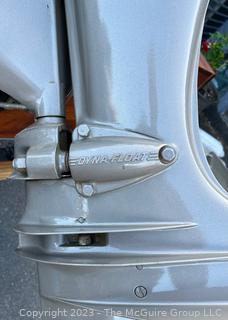 14' Restored 1952 Chris-Craft Classic Wooden Kit Runabout Boat With 1957 Mercury Mark 55E Outboard Motor And Mastercraft Trailer. According to consignor, "Winner of the Prestigious Best Outboard Boat Award at the 26th annual Antique and Classic Boat Society Chesapeake Bay Chapter Antique and Classic Boat Festival 2014. Originally assembled by Norman W. Bailey of Newmarket N.J., the boat has been renovated with expert craftsmanship and the finest materials and hardware available.  Stripped the the hull bare, replaced with Sepele Mahogany. All original wood sealed with CPES epoxy (inside and out) and joints secured with West Systems. Sikaflex adhesive sealant caulk on deck to match wood color. 3 coats of Pettit - Bikini Blue on hull and 7 coats of Z-Spar on deck. Matching exterior grade latex paint on hull interior to help wood breath and dampness evaporate. Flush cleats and electrical switching by Attwood and Cole Hersee Co.-U.S.A.. (see more below)