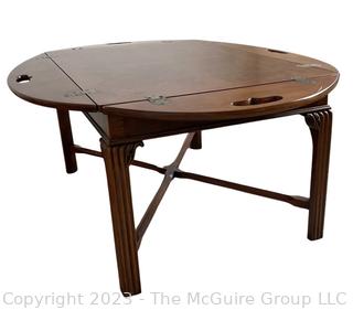 Henredon Georgian Mahogany Butler's Coffee Table with Brass Hinged Drop Sides.  36w x 48d x 19"h