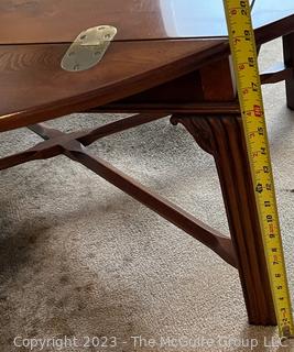 Henredon Georgian Mahogany Butler's Coffee Table with Brass Hinged Drop Sides.  36w x 48d x 19"h