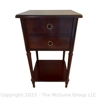 Bombay Company Two (2) Drawer End Table. Second of two (2) offered in this auction. Measures 16w x 14.5d x 28.5"h