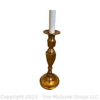 Brass Candlestick Table Lamp.  Measures 28.5" Tall