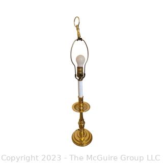 Baldwin Brass Candle Stick Table Lamp. Measures 29.5" Tall