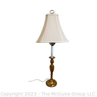 Brass Candle Stick Table Lamp. 28" Tall