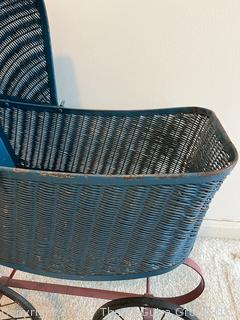 Antique Wicker Doll Buggy. Measures 21w x 11d x 22"h