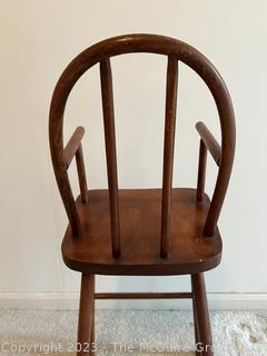 Primitive Bentwood Doll High Chair. Measures 9.5w x 27" Tall