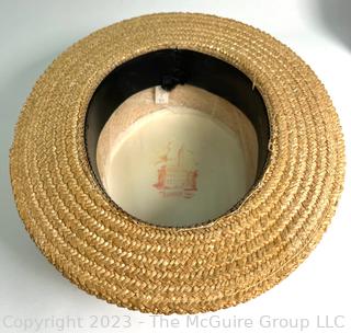 Boater Italia Straw Hat  Made in Florence, Italy. 