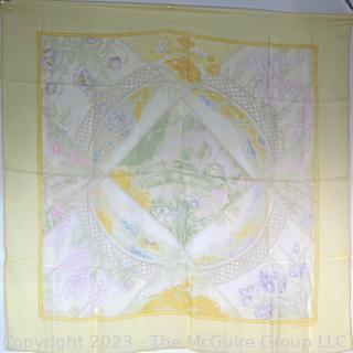 Hermes Yellow Silk Chiffon Giverny Scarf New in Box.  