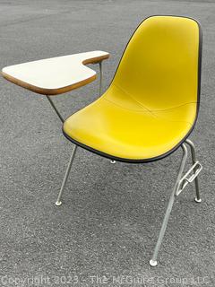 Mid Century Vinyl Bucket Chair Desk Designed by Eames for Herman Miller. 