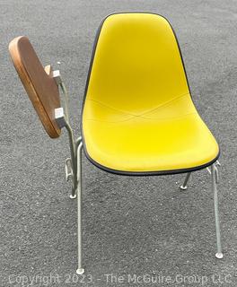 Mid Century Vinyl Bucket Chair Desk Designed by Eames for Herman Miller. 