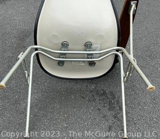 Mid Century Vinyl Bucket Chair Desk Designed by Eames for Herman Miller. 