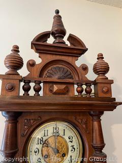 Victorian Carved Walnut Case Wall Clock