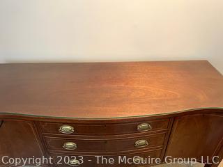 Three (3) Drawer Glass top Mahogany Sideboard or Buffet Made by Biggs, Niagara Furniture.  19" x 38" x 54"