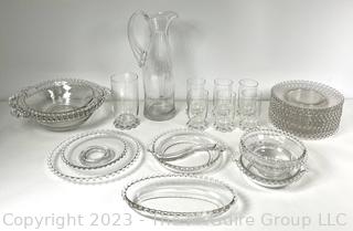 Large Set of Clear Candlewick Glassware.