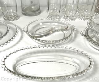 Large Set of Clear Candlewick Glassware.