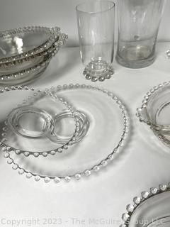 Large Set of Clear Candlewick Glassware.