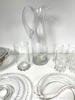 Large Set of Clear Candlewick Glassware.