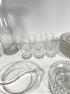 Large Set of Clear Candlewick Glassware.