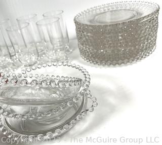 Large Set of Clear Candlewick Glassware.