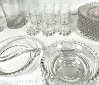 Large Set of Clear Candlewick Glassware.