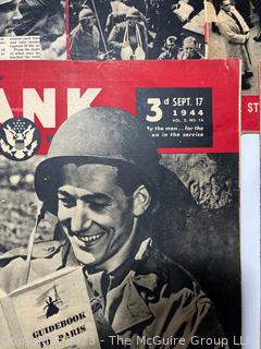 Eight (8) Yank, the Army Weekly Magazines: British Edition. Year 1944