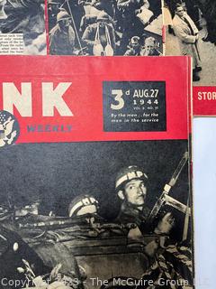 Eight (8) Yank, the Army Weekly Magazines: British Edition. Year 1944