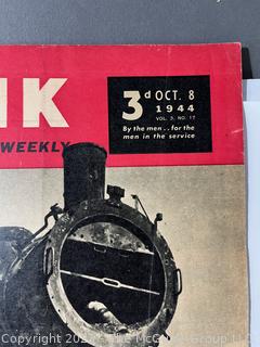 Eight (8) Yank, the Army Weekly Magazines: British Edition. Year 1944