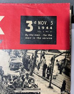 Eight (8) Yank, the Army Weekly Magazines: British Edition. Year 1944