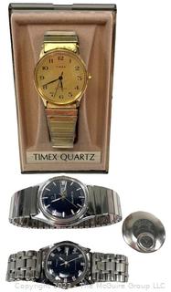 Three (3) Vintage Men's Timex Wrist Watches, One New in Box