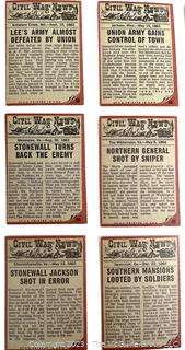 Set of Ten (10) 1962 Topps Civil War News Trading Cards